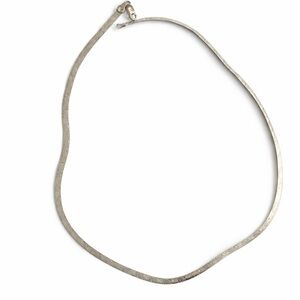 925 Italy VIOR Sterling Silver Elephant Herringbone Reversible Necklace 16”